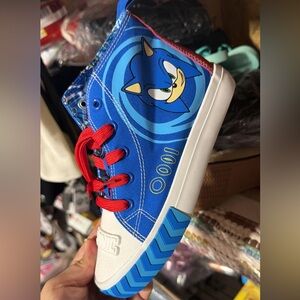 Kids Blue and Red Sneakers